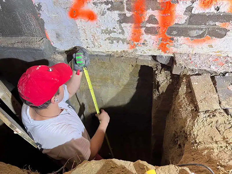 Foundation underpinning excavation for Toronto home