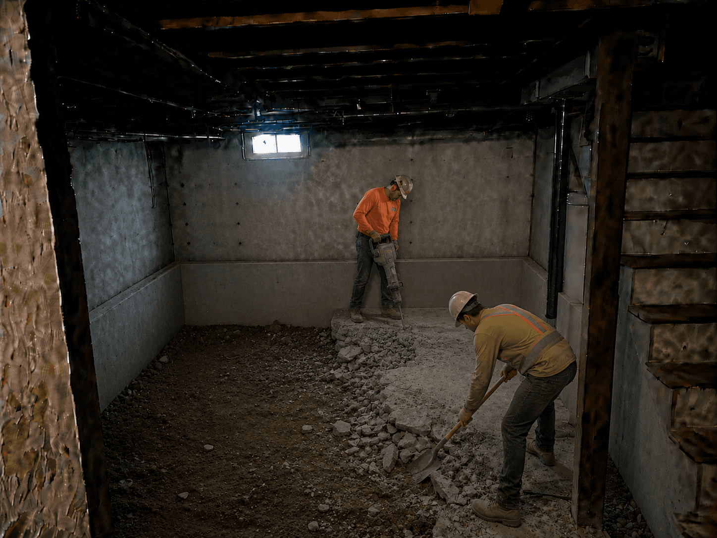 Removal of old concrete slab to specified depth