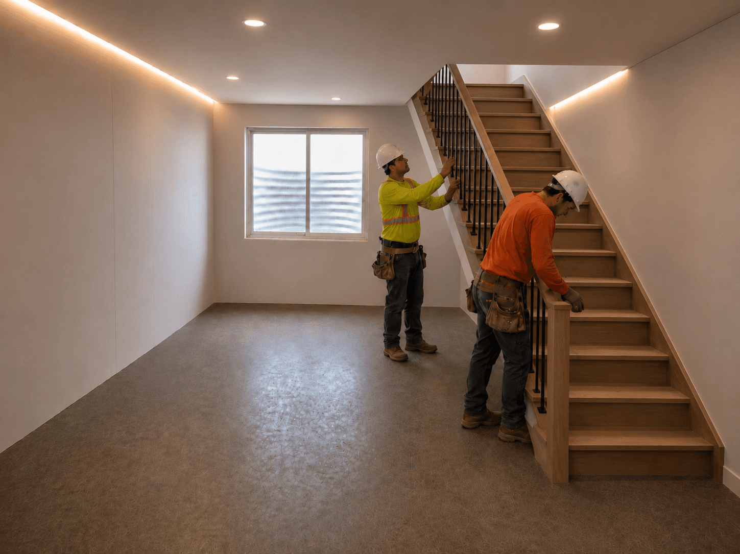 New staircase installed to basement