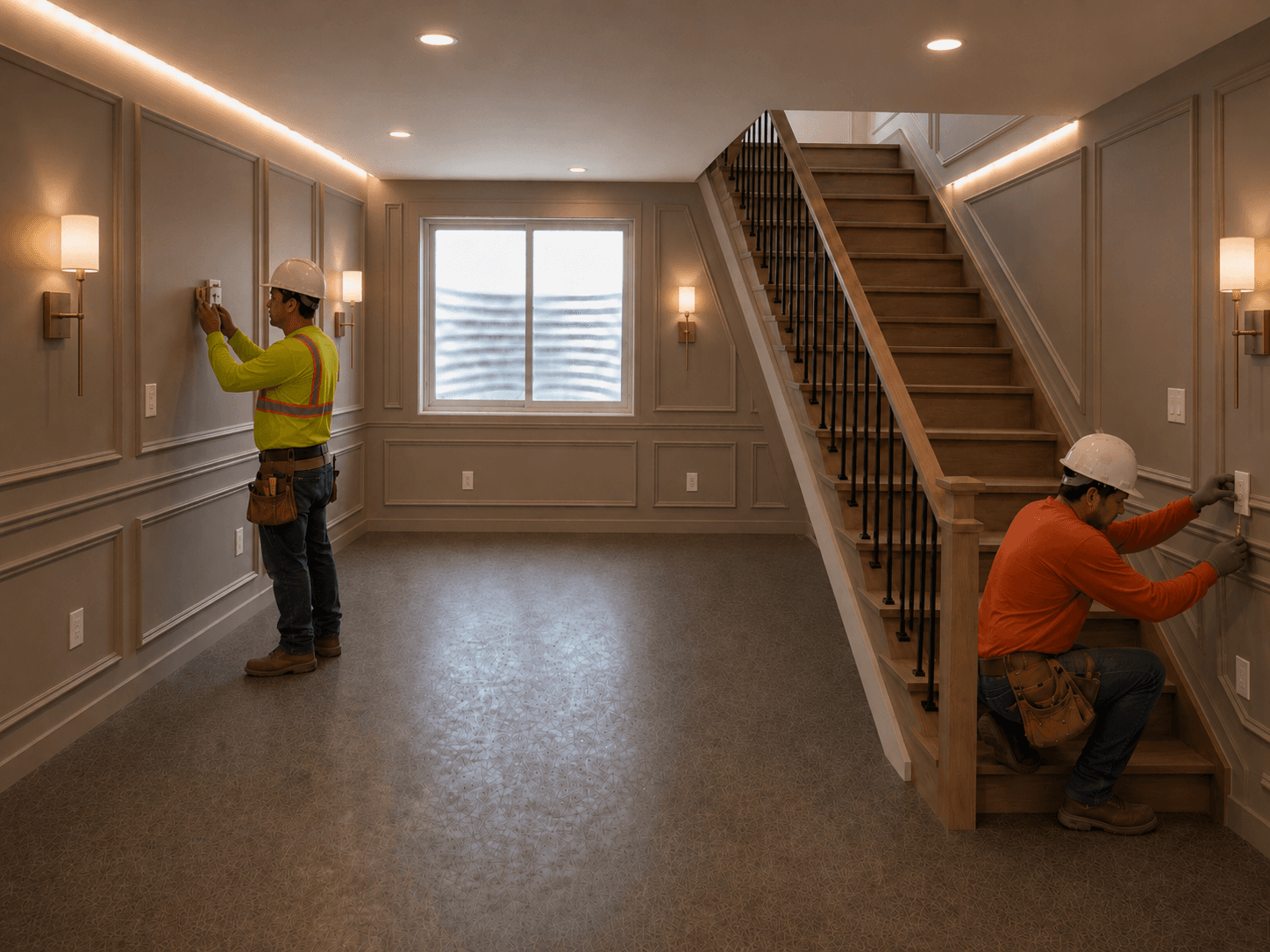 Electrical fixtures and accessories installed