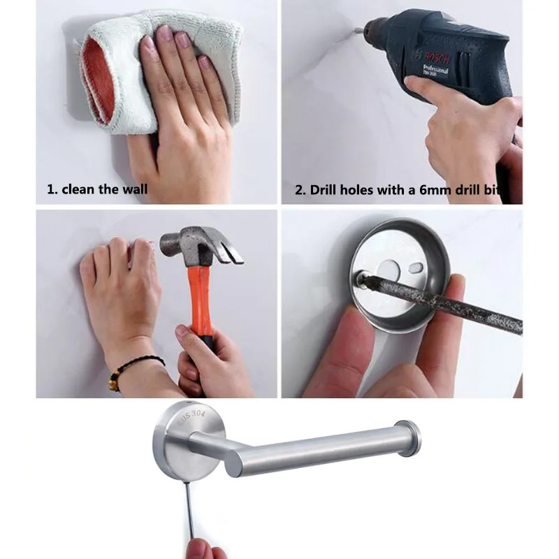 Adhesive Toilet Paper Holder — Matte Black - Image 5