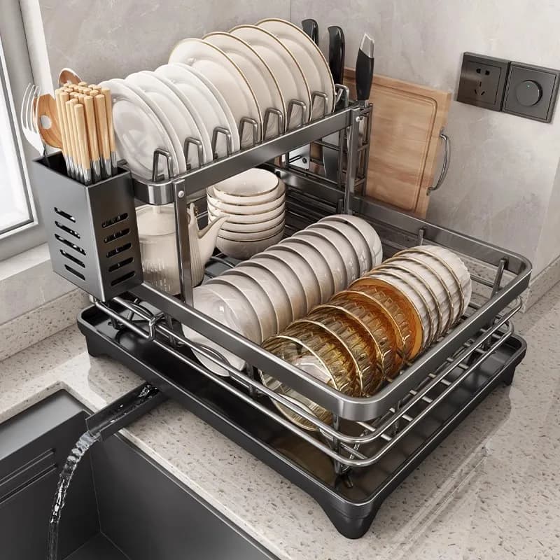 Over-Sink Dish Drying Rack — Adjustable Width