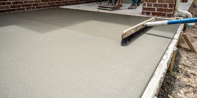 Standard broom-finish slab