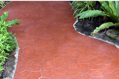 Colored stamped concrete