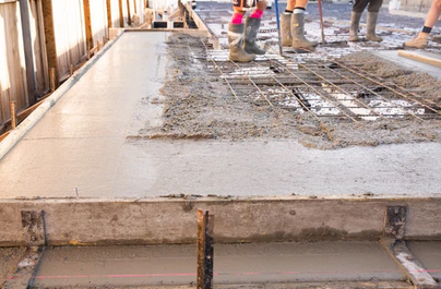 Slab pour in progress